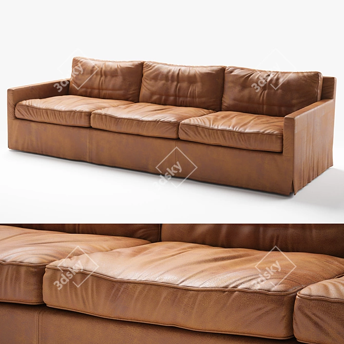 Luxurious Leather Arflex Cousy Sofa 3D model image 1