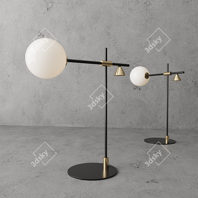 Elegant Crane Table Lamp 3D model image 1