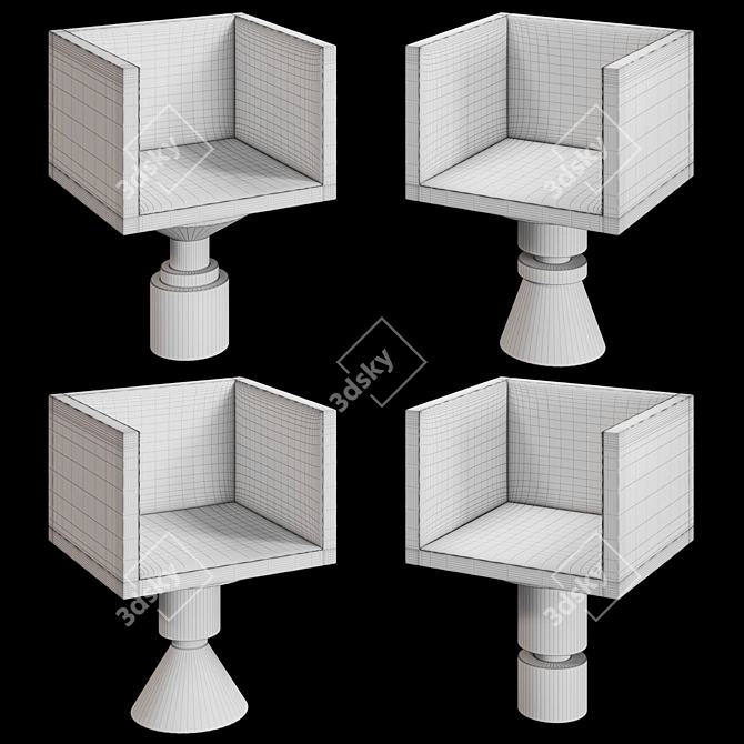 Sculptural Chess Piece Armchair 3D model image 2