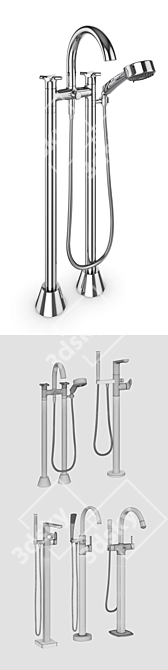 Luxury Bath Mixers Set - Ravak, Villeroy & Boch, GROHE 3D model image 3