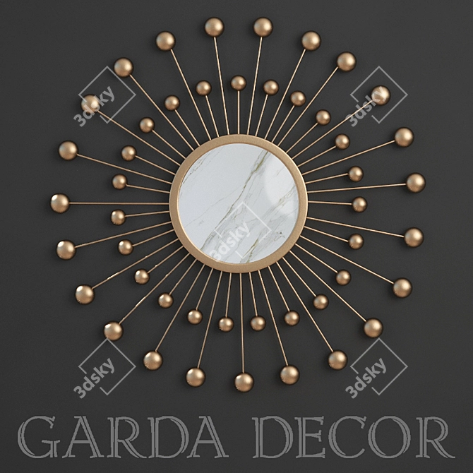 Garda Decorative Mirror: Elegant Metal Frame 3D model image 1