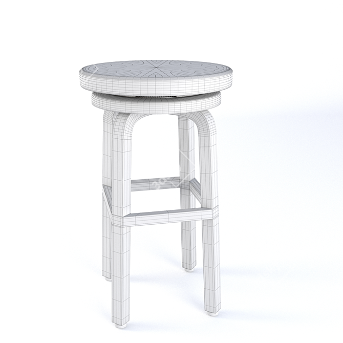 Swivel Spin Bar Stool: Stylish and Compact 3D model image 3