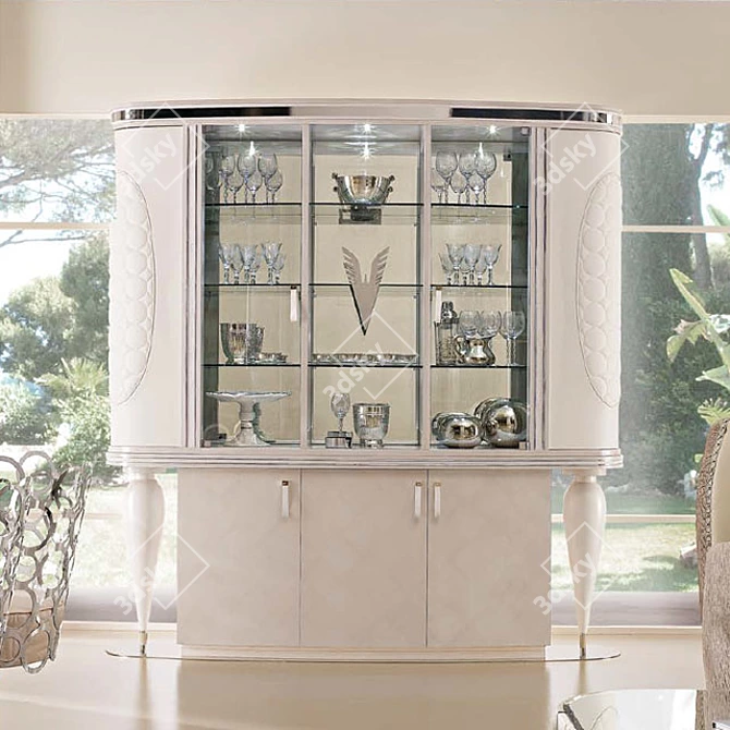 Elegant Glass Front Sideboard 3D model image 2