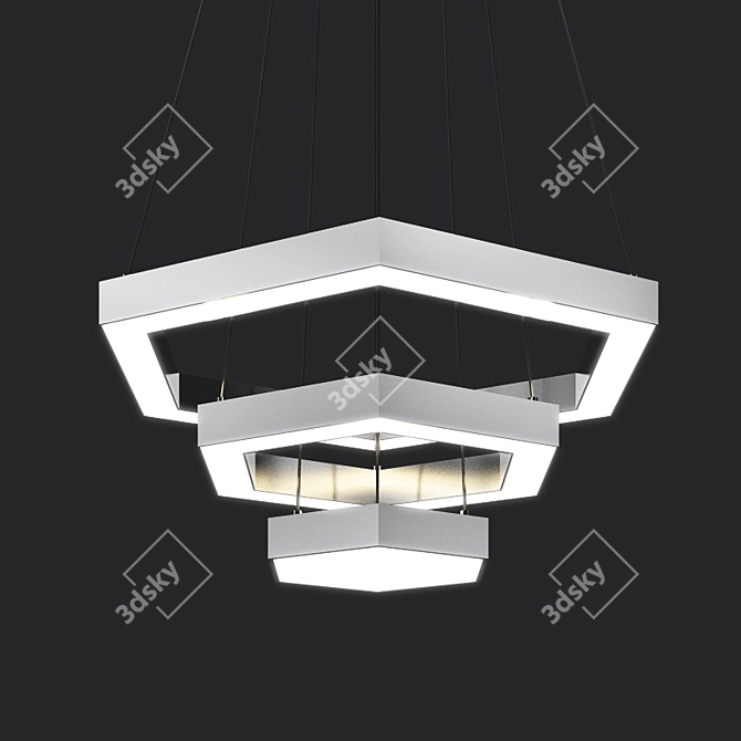 Modern LED Chandelier Haze 3D model image 1