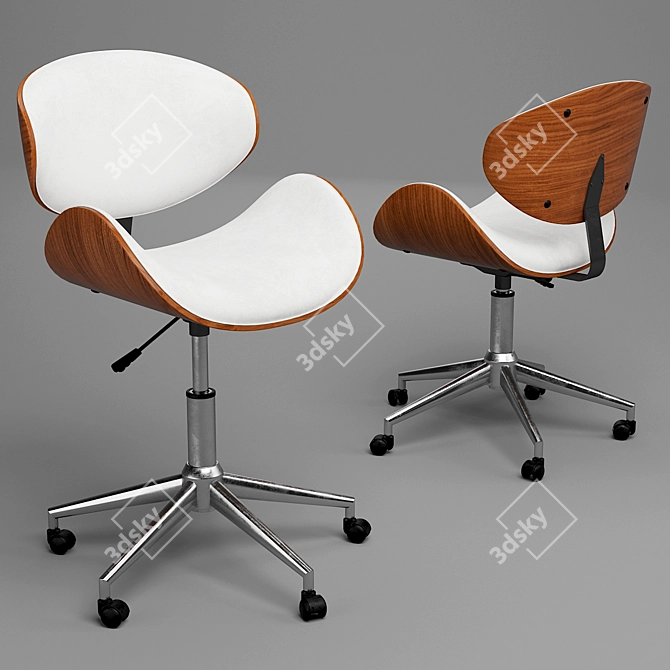 Malmo Black Wood Office Chair 3D model image 1