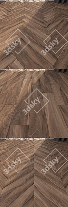 Premium Parquet Floor Set 21: Linear, Herringbone, Chevron Designs 3D model image 2