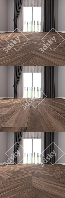 Premium Parquet Floor Set 21: Linear, Herringbone, Chevron Designs 3D model image 3