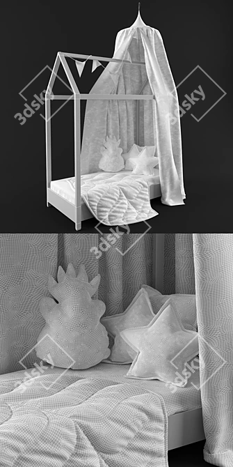 "Wonderland Dreams Children's Bed 3D model image 3