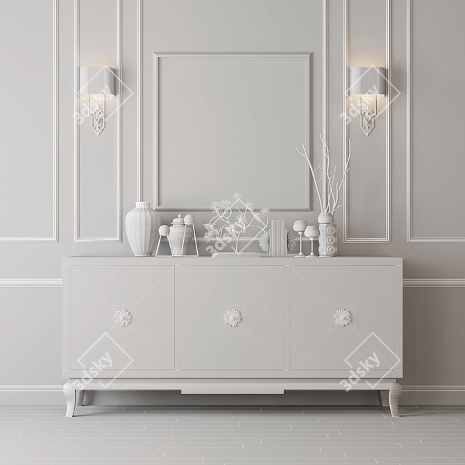 Elegant Jordana Buffet Set 3D model image 3