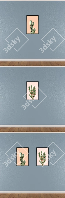 Artistic Pairing: Wall Paintings Set 3D model image 3