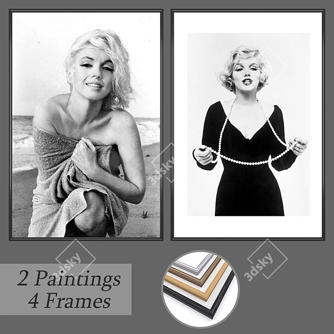 Elegant Wall Art Set No. 523 3D model image 1