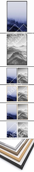 Elegant Wall Art Set with Multiple Frames 3D model image 2