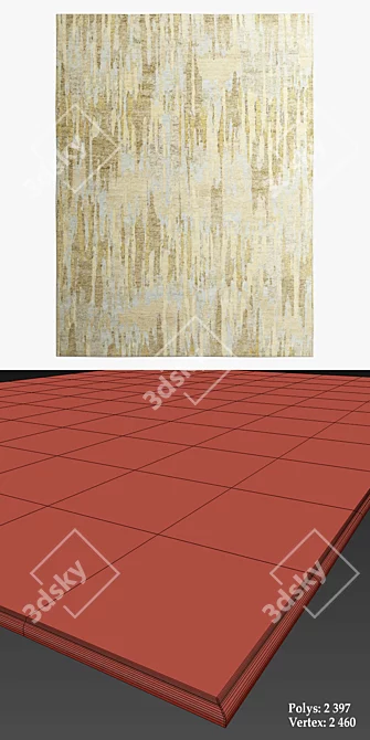 Fayette Strie Rugs: Beige, Blue, Tawny 3D model image 3