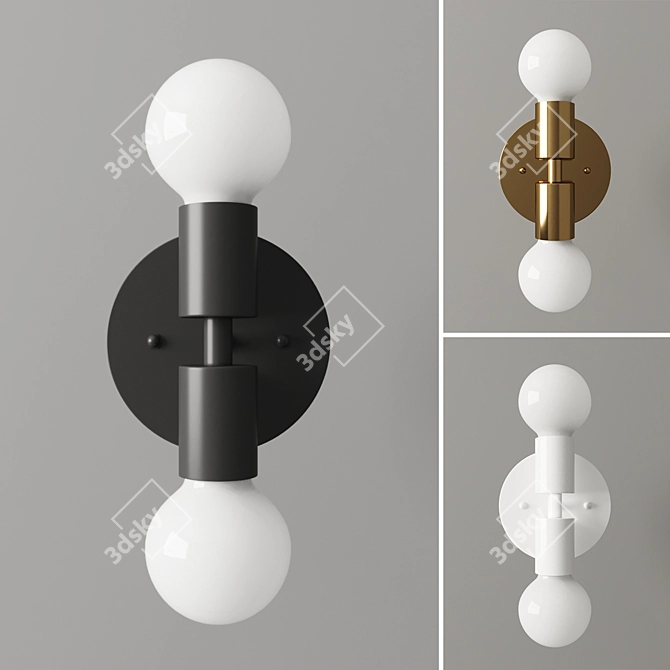 Uptown Steel Wall Sconce: Elegant Illumination 3D model image 1