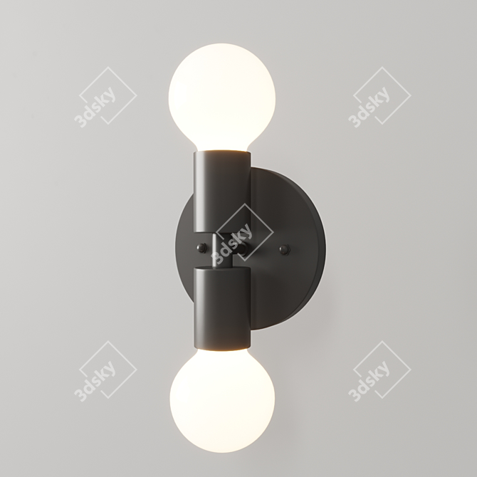 Uptown Steel Wall Sconce: Elegant Illumination 3D model image 2