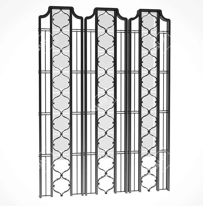 Sleek Metal Partition: 4600h*1000 3D model image 2