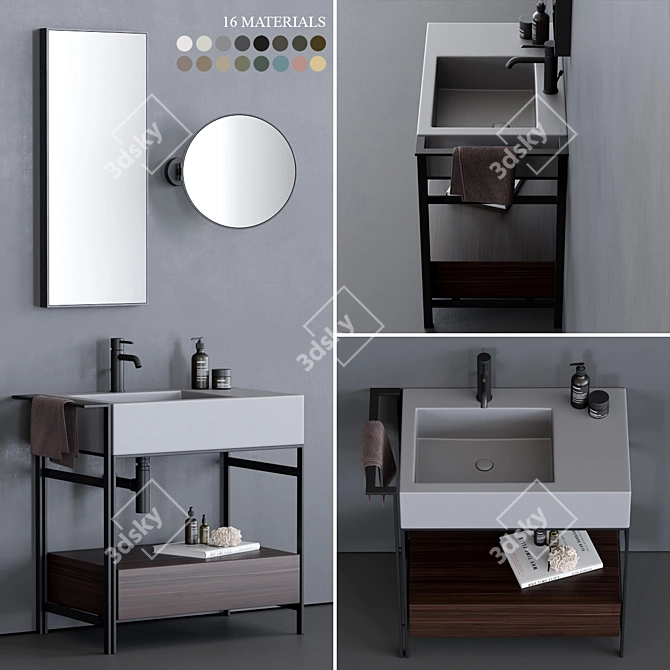 Ceramica Cielo Narciso Mini: Compact Elegance for Your Bathroom 3D model image 1