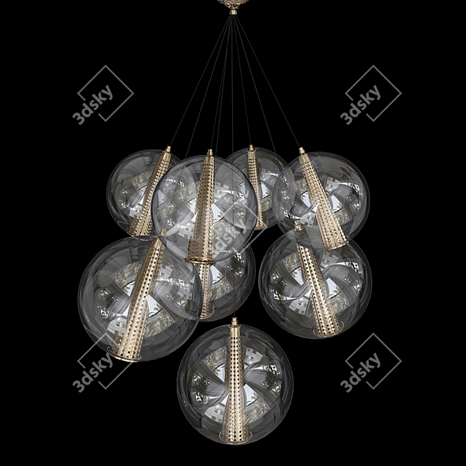 Sleek Adjustable Caviar Pendant 3D model image 1