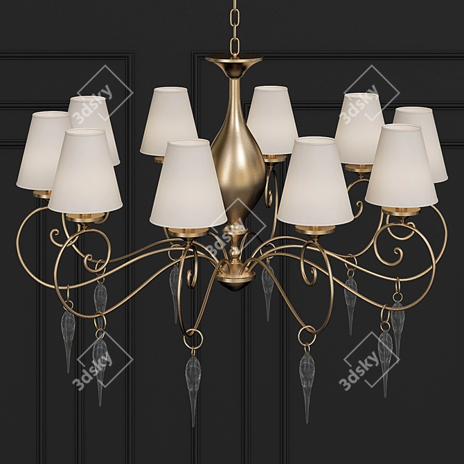 Golden Elegance Pendant Light 3D model image 2