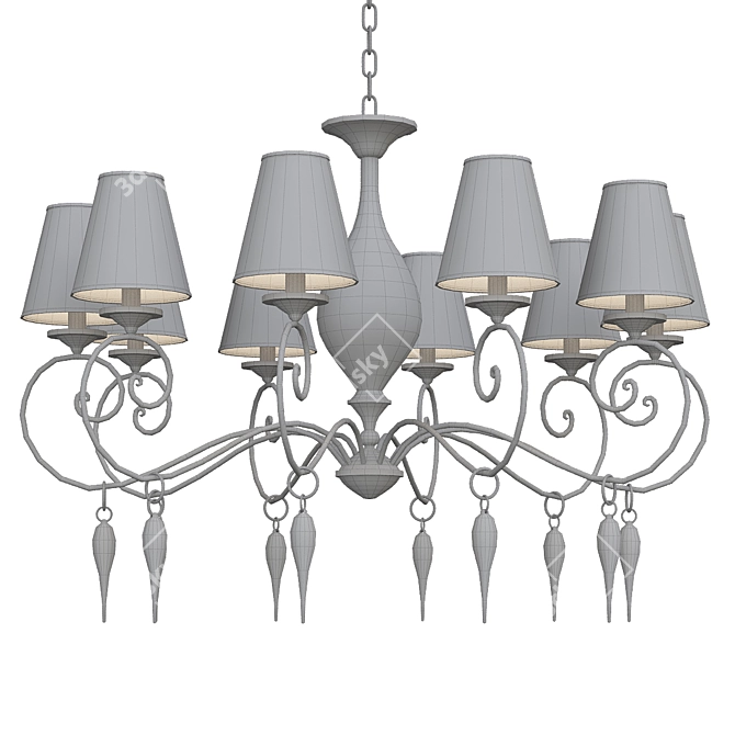 Golden Elegance Pendant Light 3D model image 3