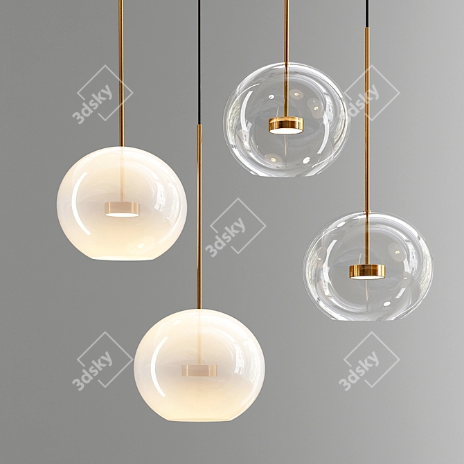 Elegant Glass Mono Lamp 3D model image 1