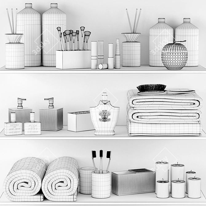 Modern Bathroom Set: Stylish Design 3D model image 3