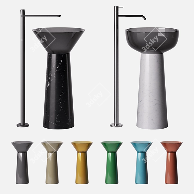 Antonio Lupi Albume: Modern Sink & Faucet Set 3D model image 1