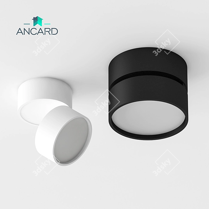 Sleek Rotating Lamp by Ancard 3D model image 1