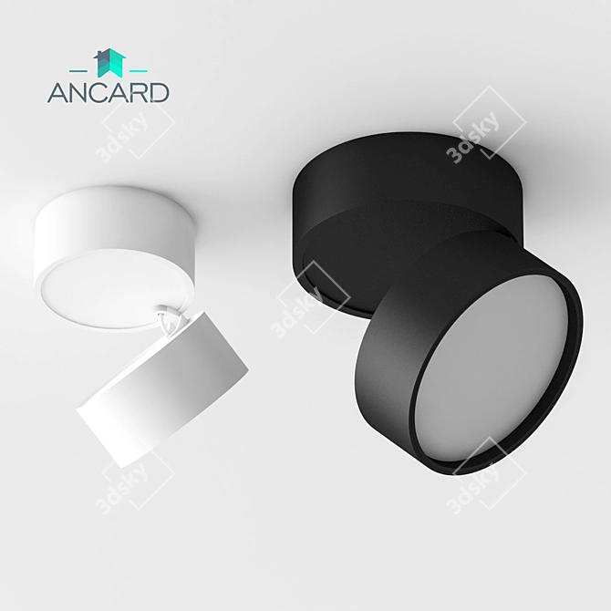 Sleek Rotating Lamp by Ancard 3D model image 2