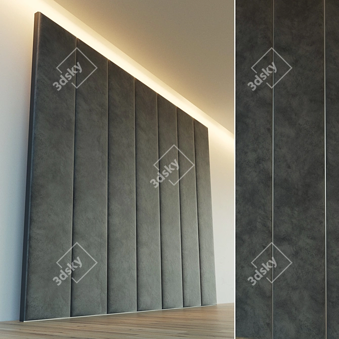 Metallic Molding Soft Wall Panel 3D model image 1