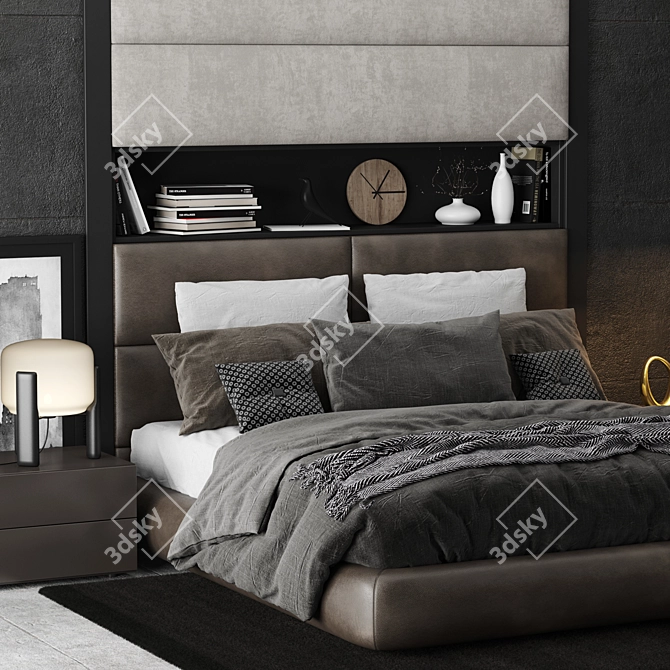 Dream Bed: Poliform Headboard Beauty 3D model image 2