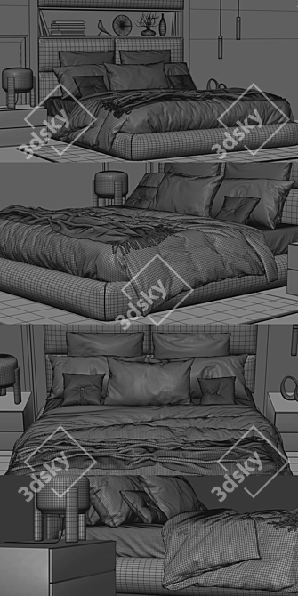 Dream Bed: Poliform Headboard Beauty 3D model image 3