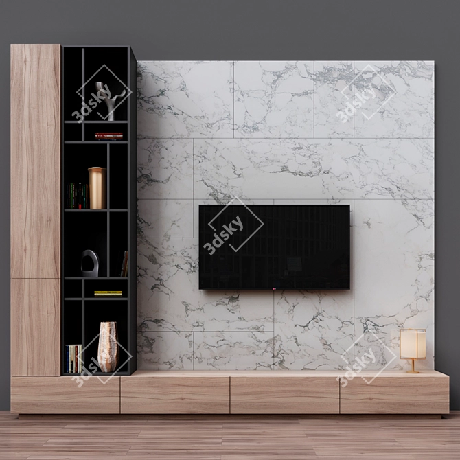 Spacious Cabinet Décor: W 3500 x H 3000 x D 350 mm 3D model image 1