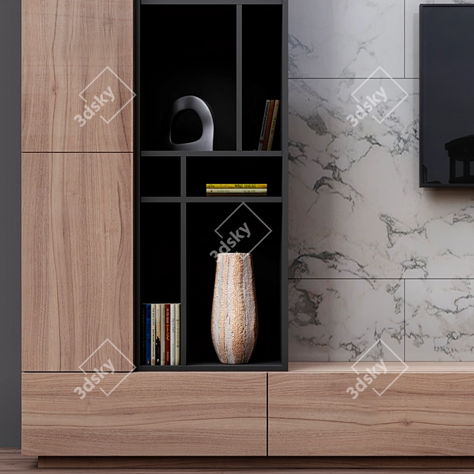 Spacious Cabinet Décor: W 3500 x H 3000 x D 350 mm 3D model image 3