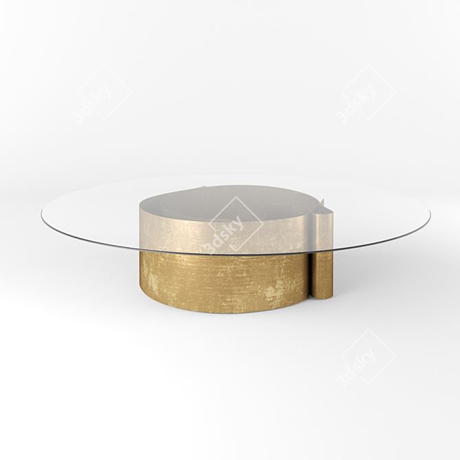 Modern B-Wave Coffee Table 3D model image 1