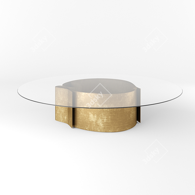 Modern B-Wave Coffee Table 3D model image 3