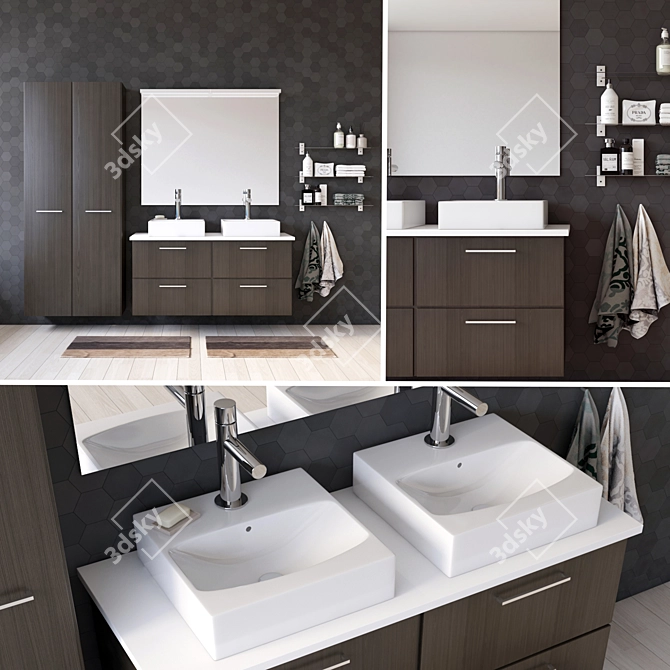 Sleek and Stylish Ikea Godmorgon Bathroom Set 3D model image 1