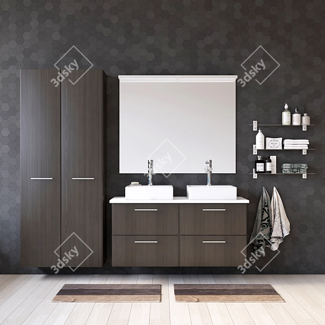 Sleek and Stylish Ikea Godmorgon Bathroom Set 3D model image 2