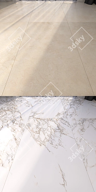 Elegant Marble Floor Set 3D model image 2