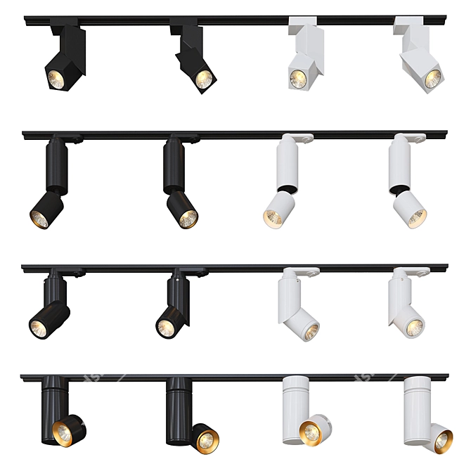 Sleek Track Lighting Collection 3D model image 1