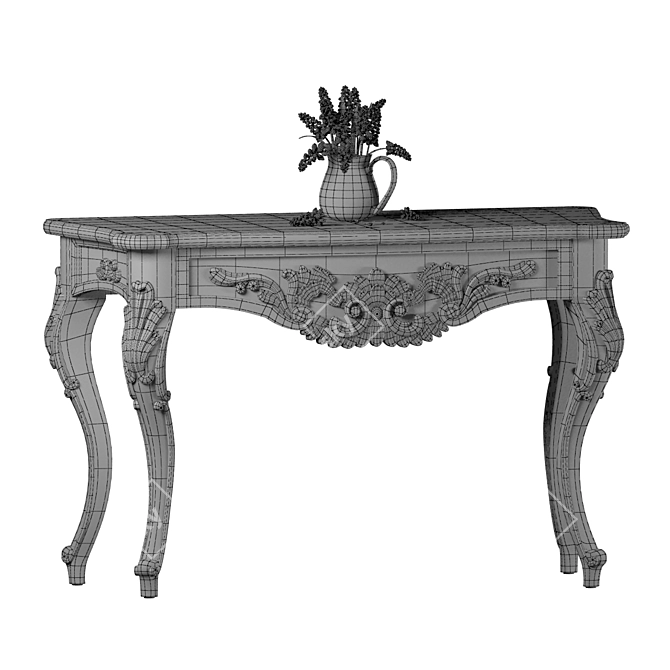 Eudora Veneta Sedie Console: Classic Walnut Table 3D model image 3