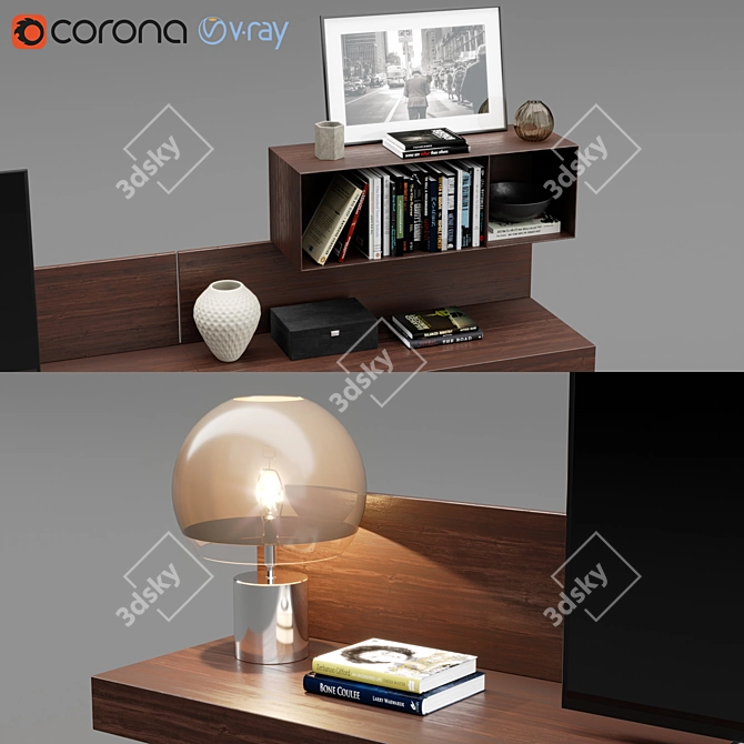 Sleek Poliform Sintesi TV Unit 3D model image 2