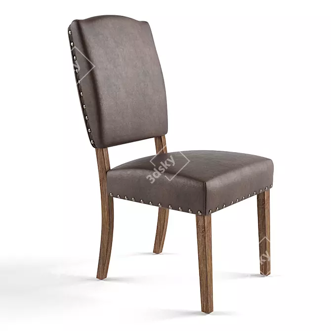 Elegant Pompon Upholstered Dining Chair 3D model image 1