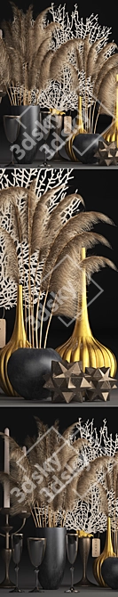 Rustic Reed Bouquet 3D model image 2