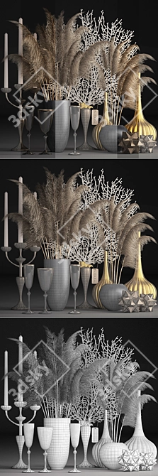 Rustic Reed Bouquet 3D model image 3