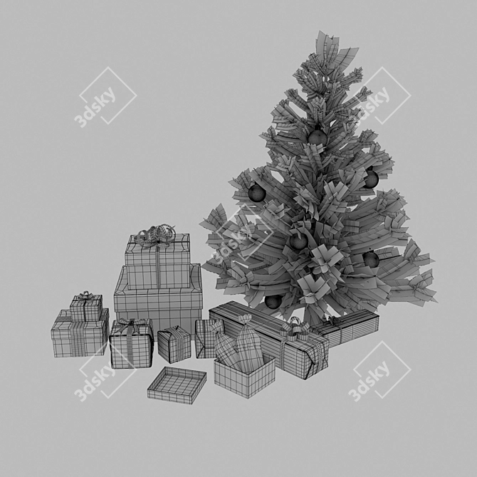 Title: Festive Christmas Gift Set 3D model image 2