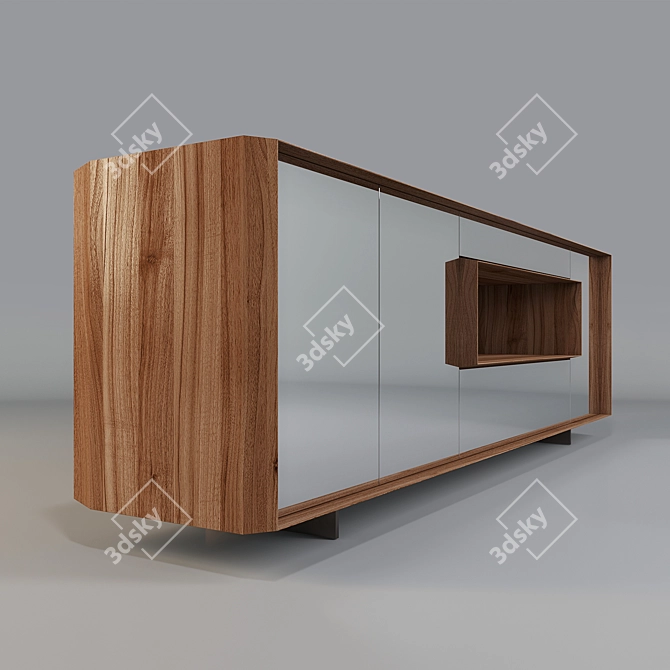 Elegant Canaletta Walnut Sideboard 3D model image 1