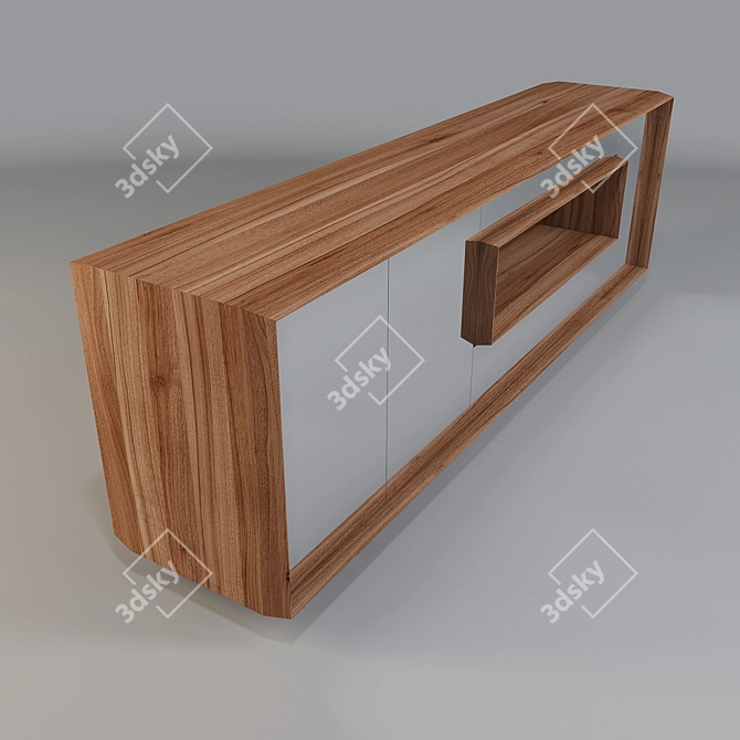 Elegant Canaletta Walnut Sideboard 3D model image 2