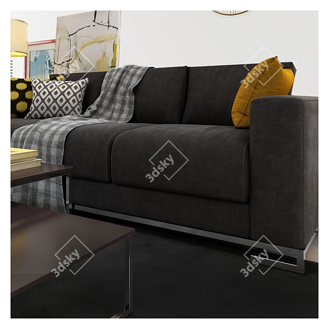 Contemporary Italian Poliform Sofa 3D model image 2