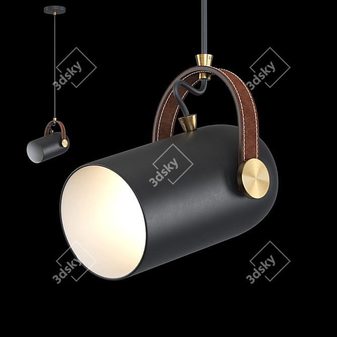 Modern Bullet Suspension Lamp 3D model image 1